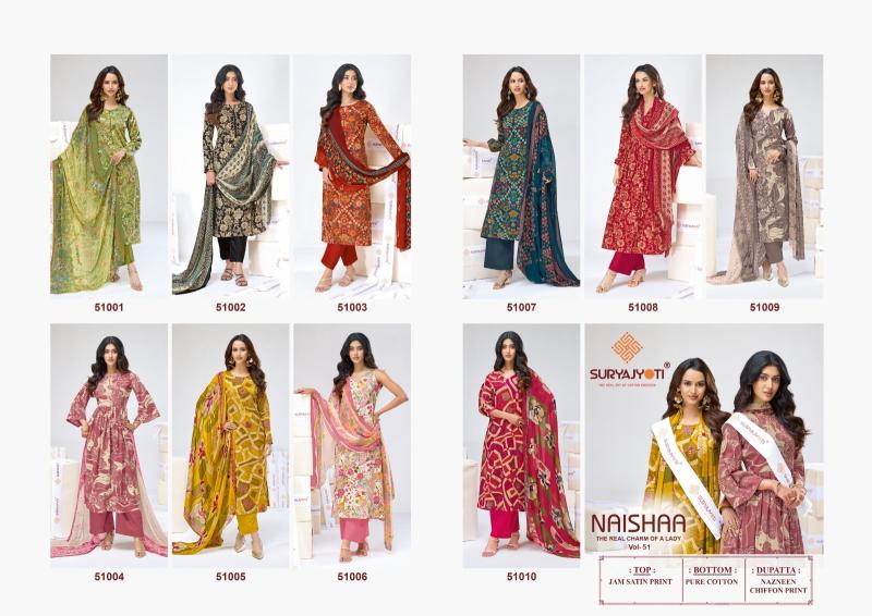 Suryajyoti naisha vol-51 cotton dress material wholesale  - wholesale export